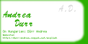 andrea durr business card