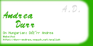 andrea durr business card